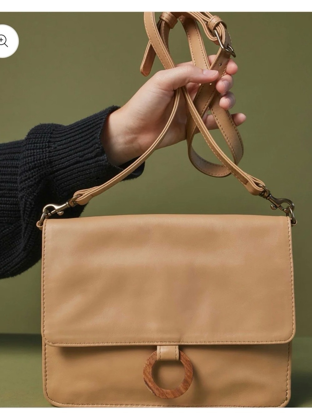 Payton James Italian Leather Wood wallet crossbody - Picture 1 of 6